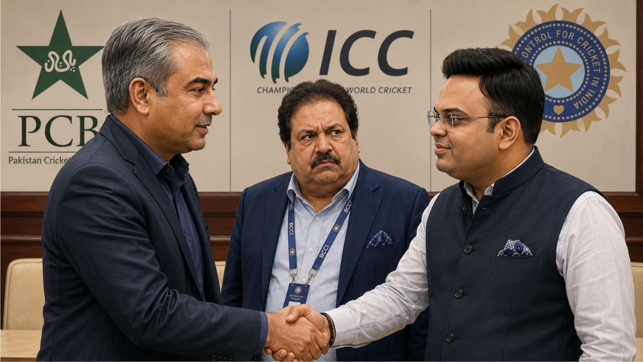 1778656464823 Mohsin Naqvi Jay Shah Rajeev Shukla for PCB ICC BCCI