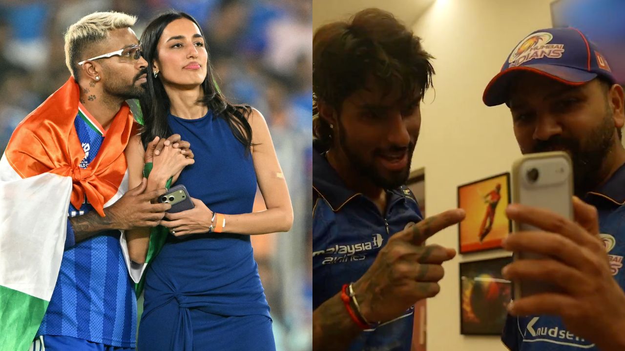 1778823749819 Hardik Pandya Mahieka Sharma Rohit Sharma Tilak Varma for Mumbai Indians